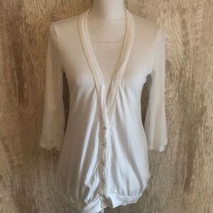Splendid White 3/4 Sleeve Cardigan Shirt